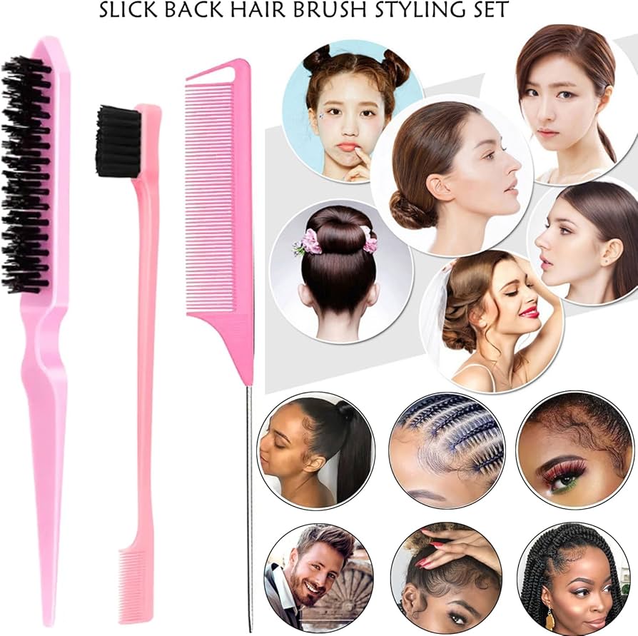 Amazon | ヘアワックススティック&スリックバックヘアブラシ4個 万能